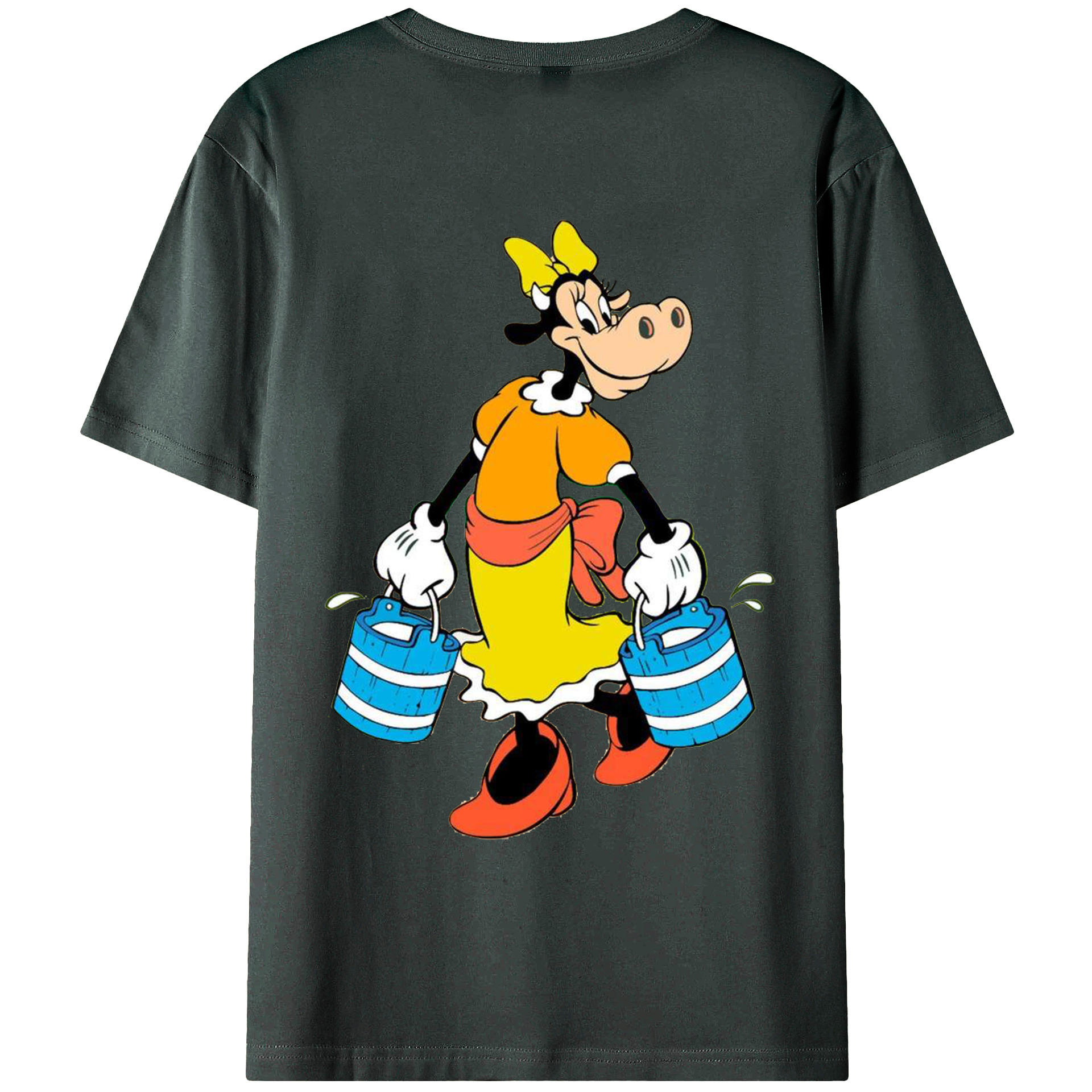 ミッキーマウス Mickey Mouse 綿100％ メンズ半袖Tシャツ（バックプリント） 通気性